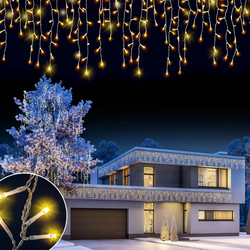 Regenlichterkette LED Warmweiß 10m