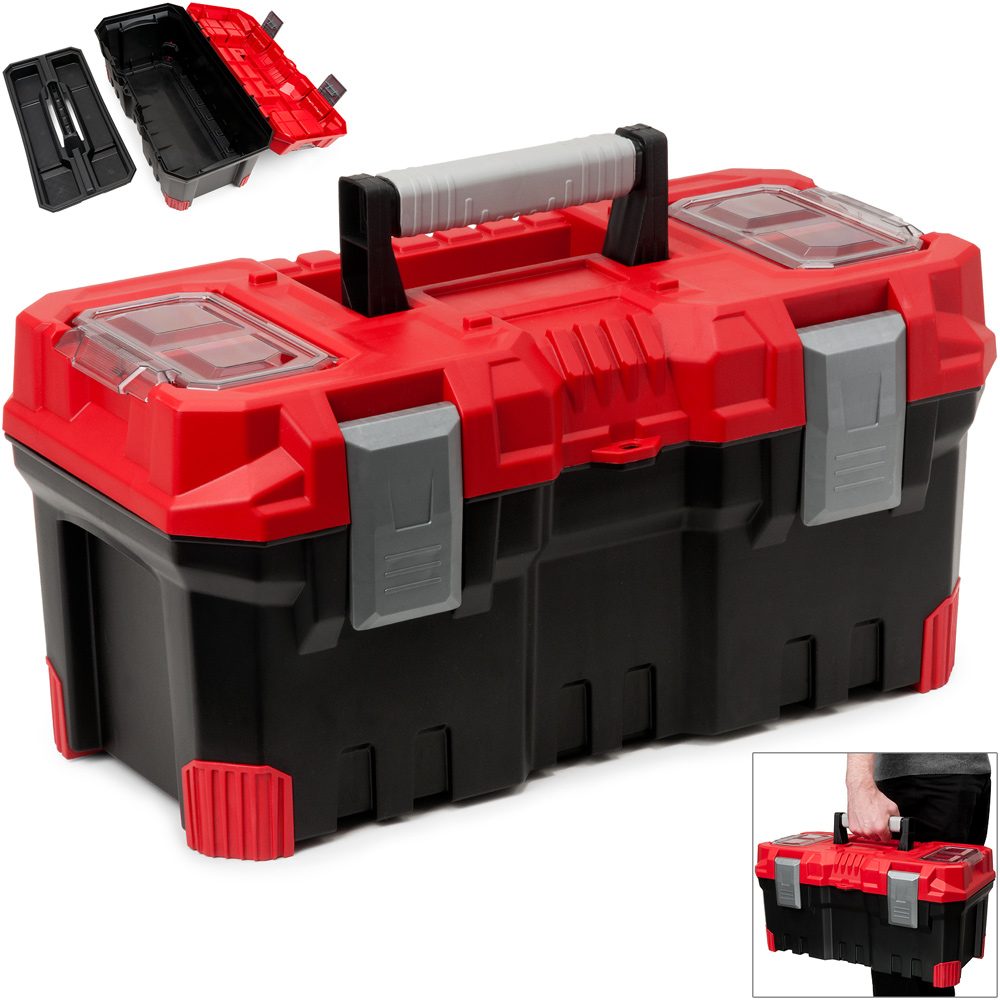 Werkzeugkoffer Schwarz/Rot 49x26x24cm