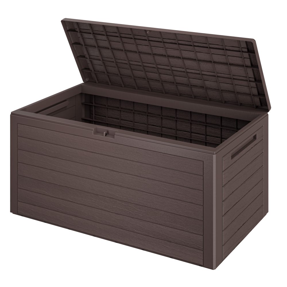 Gartenbox Woody 280L Braun Holzoptik wasserdicht