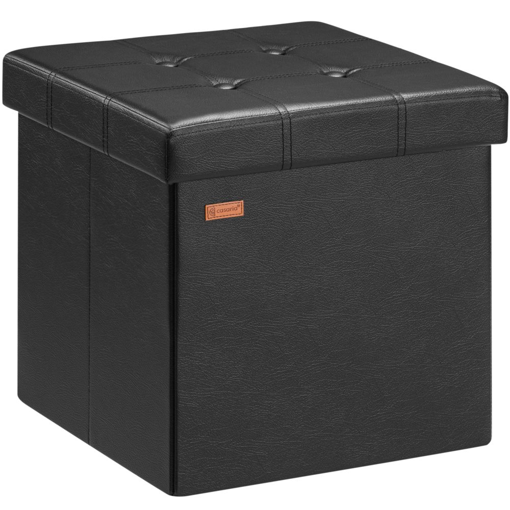 Sitzhocker Schwarz Kunstleder 38x38x38cm faltbar