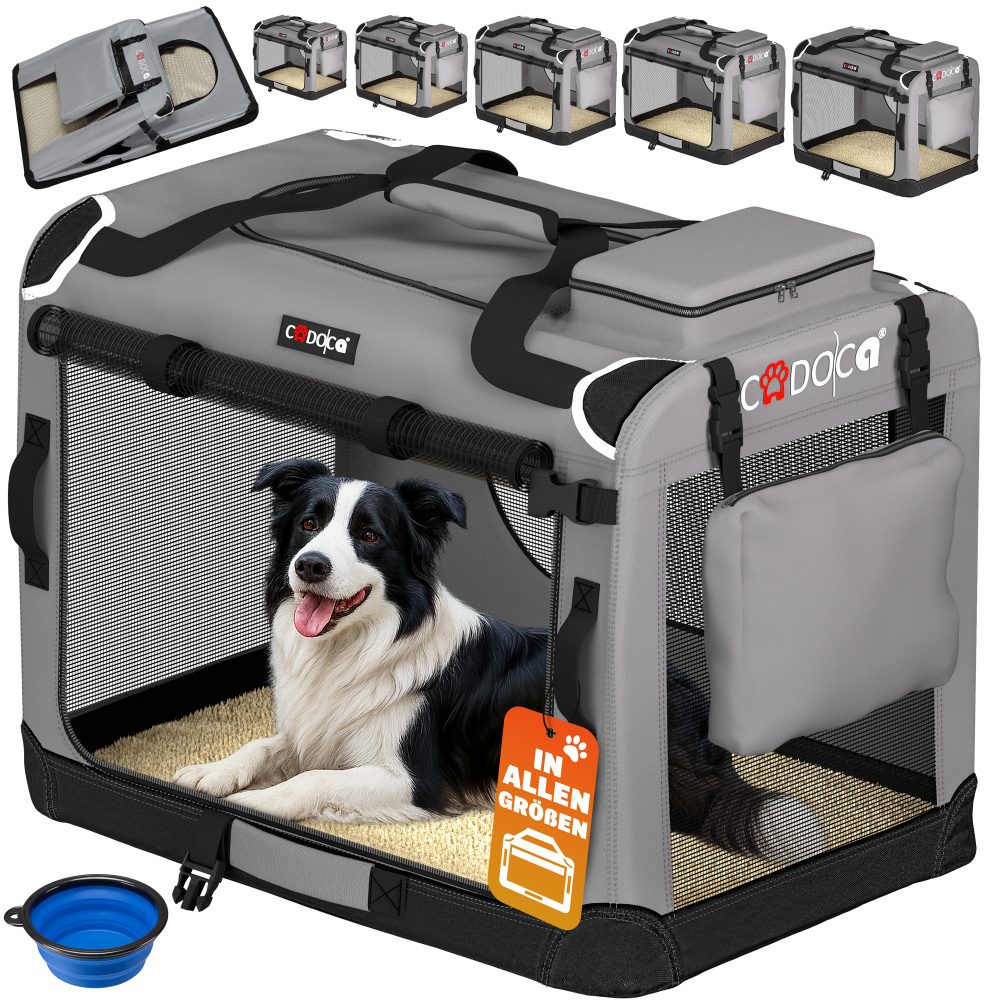 Hundebox faltbar XL 82x58x58cm Grau