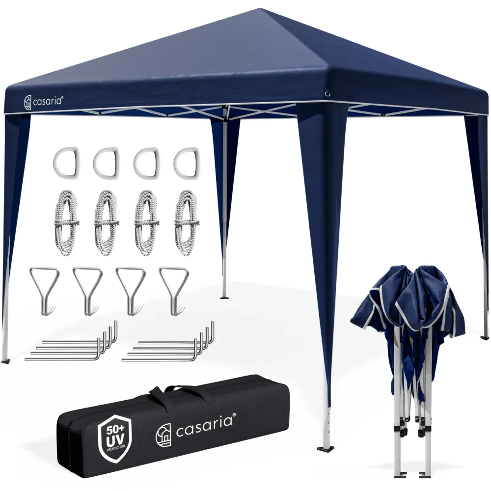 Faltpavillon 3x3m Pop-Up Dunkelblau Schnellaufbau UV-Schutz 50+ wasserdicht stabil