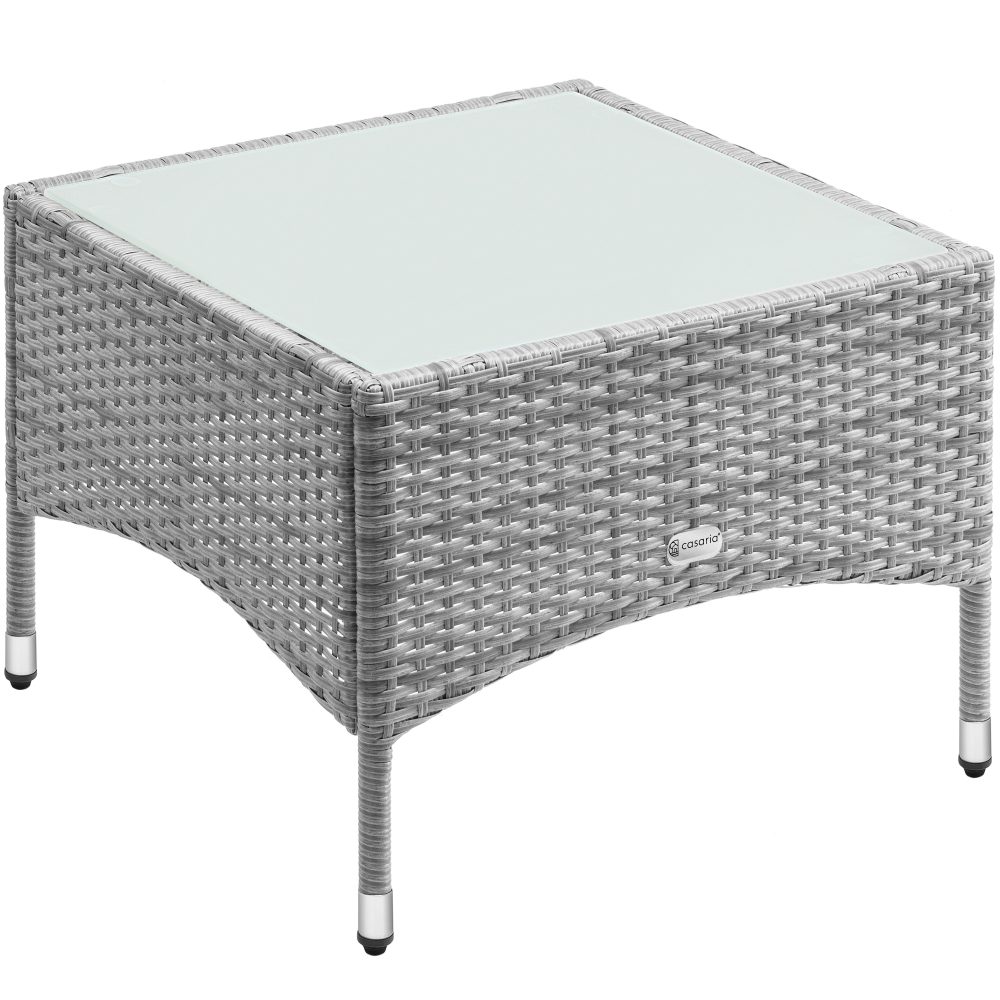 Polyrattan Beistelltisch Grau 58x58x42cm