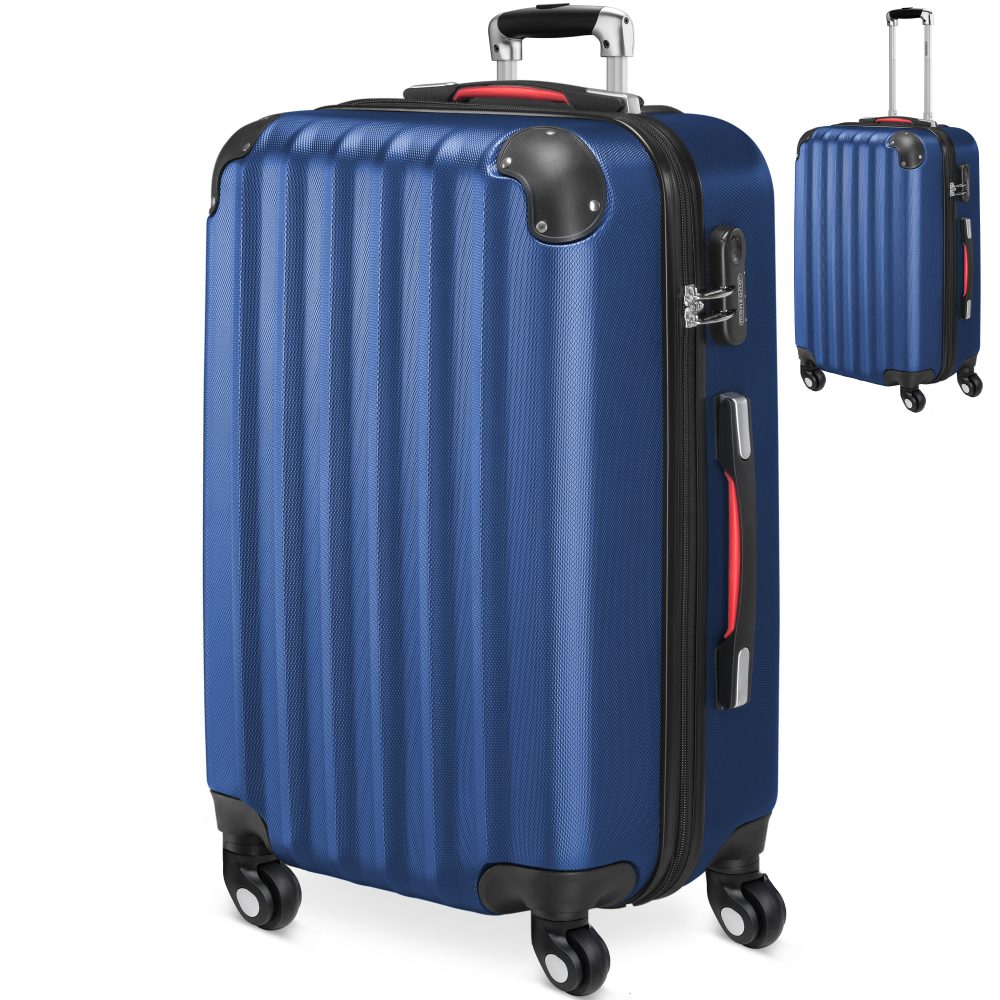 Hartschalenkoffer L Rollen 360º Reisekoffer 62L Blau ABS