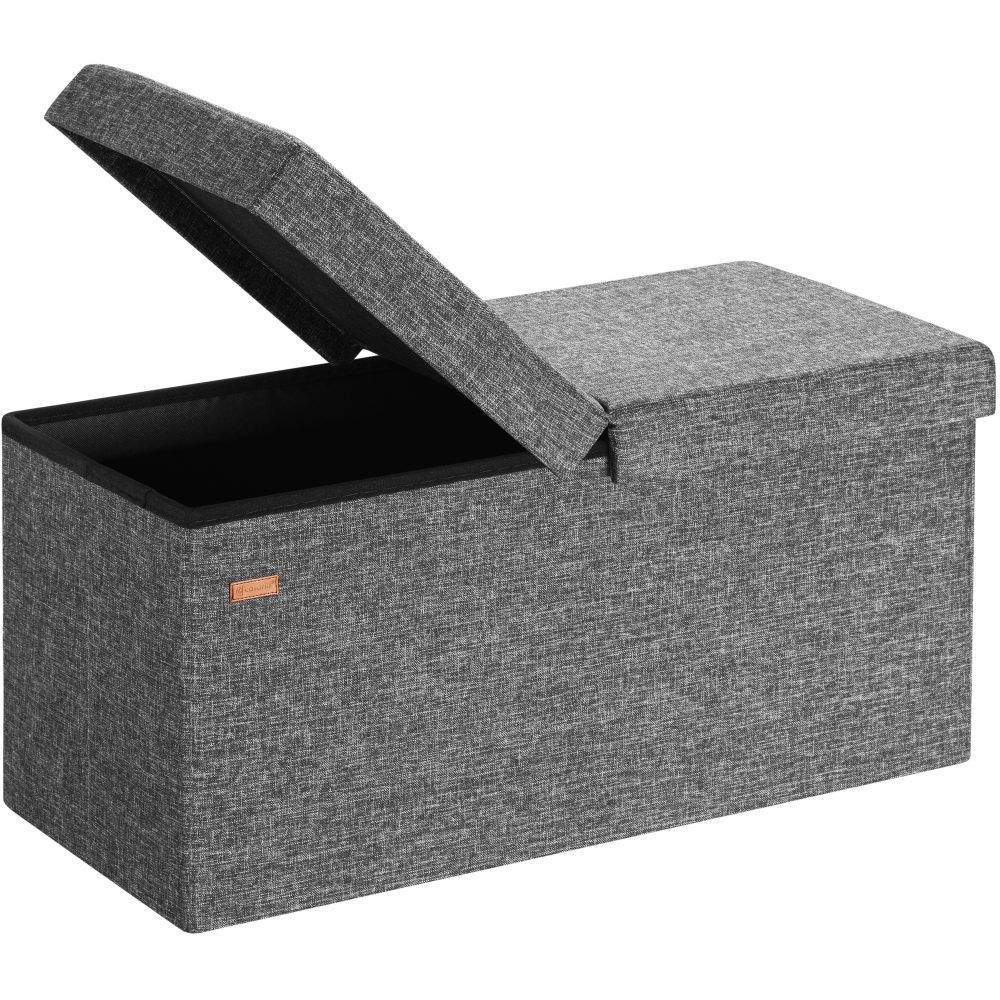 Sitzbank Dunkelgrau 80x40x40cm mit Stauraum faltbar
