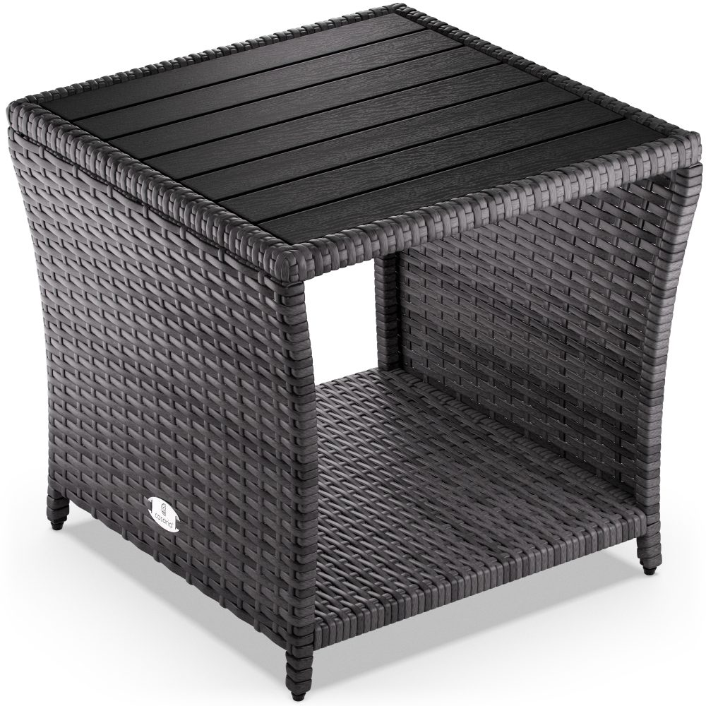 Polyrattan Beistelltisch Vedis Grau 45x45x40cm