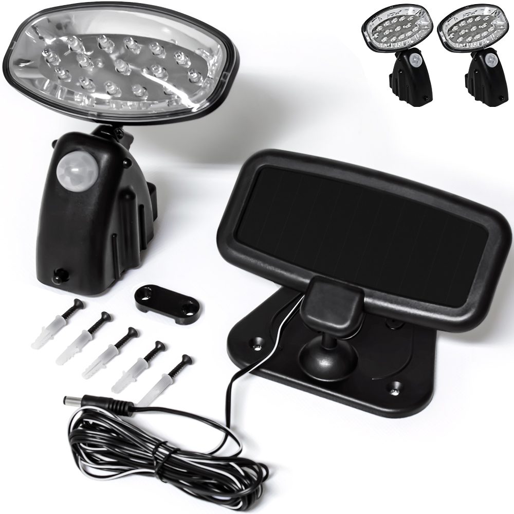 LED Solar-Wandlampe 2er-Set Bewegungsmelder