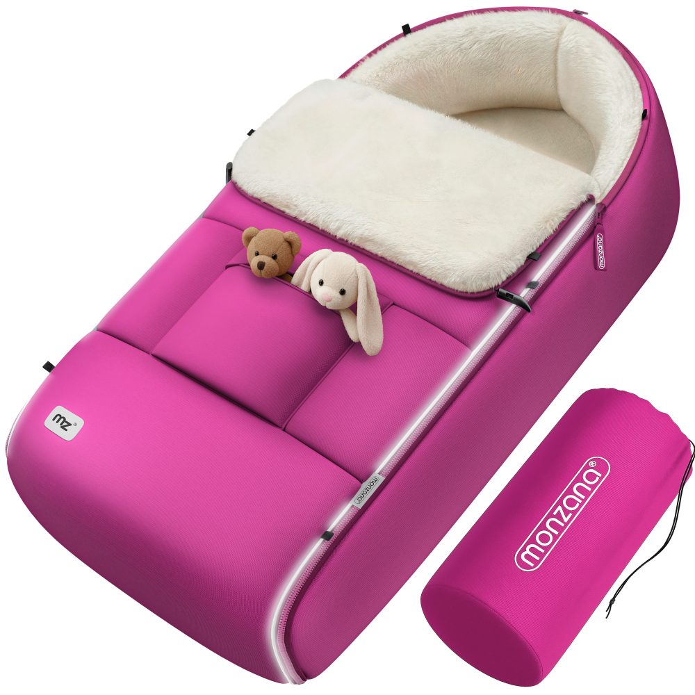 Babyfußsack Pink gefüttert Kinderwagen geeignet