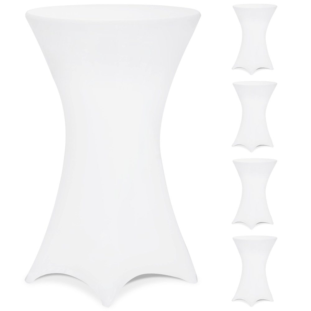 Stehtischhusse 5er-Set Weiß Ø70cm