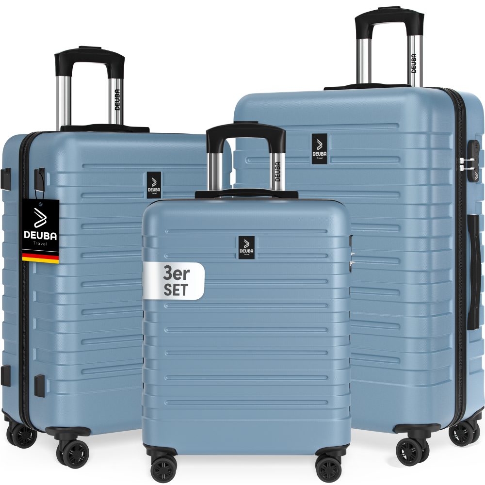 Hartschalenkoffer New York Set 3-tlg Pastellblau Rollen 360º ABS