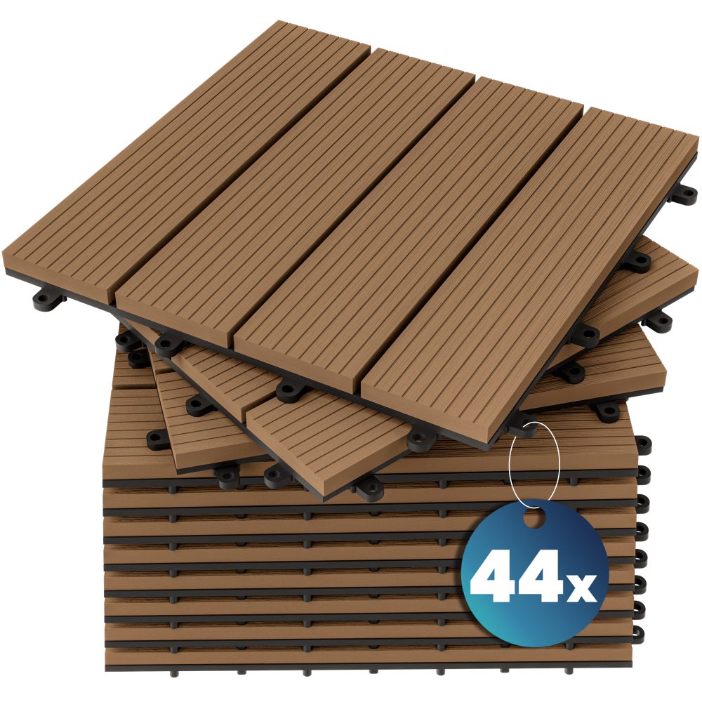 WPC Fliesen 44er-Set Klassik Terrakotta - 30x30cm