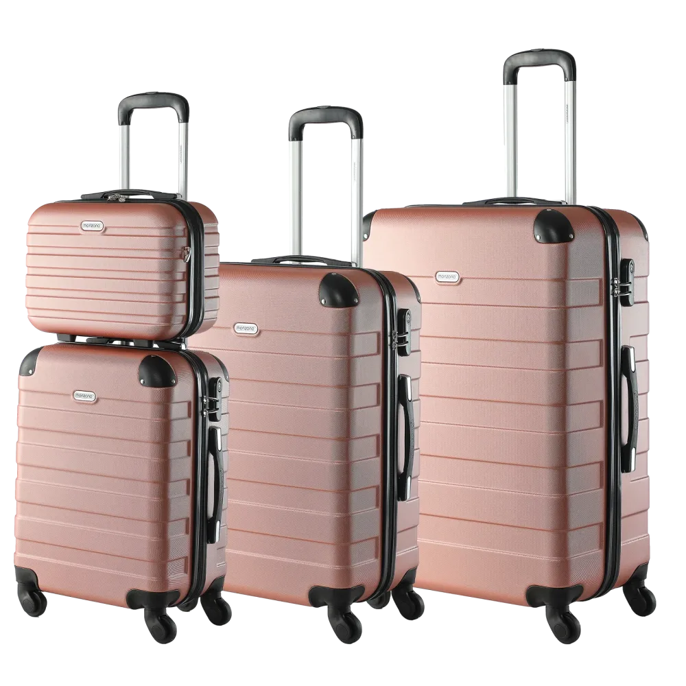Hartschalenkofferset Essential + Beautycase 4-tlg Rose