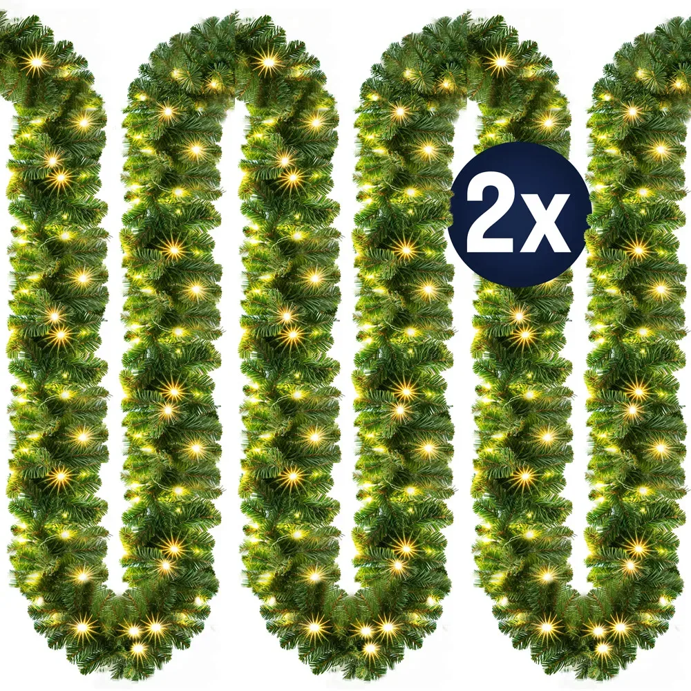 Weihnachtsgirlande 5m 2er-Set In-/Outdoor
