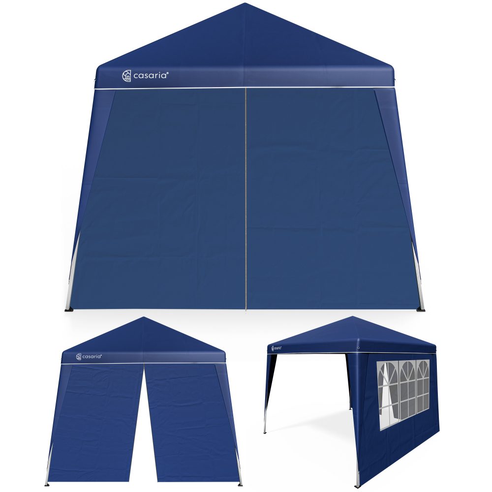 Faltpavillon Capri Blau 3x3m inkl 2 Seitenwänden UV-Schutz 50+