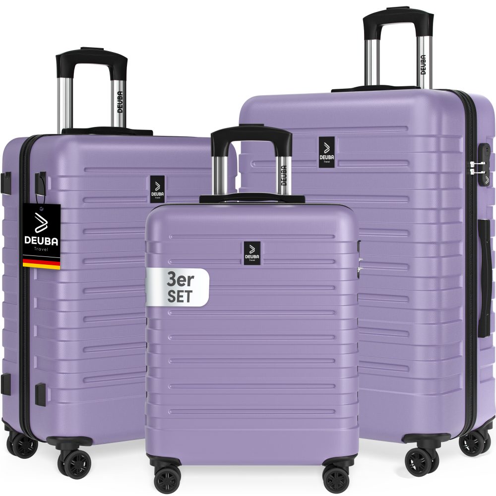 Hartschalenkoffer New York Set 3-tlg Pastelllila Rollen 360º ABS