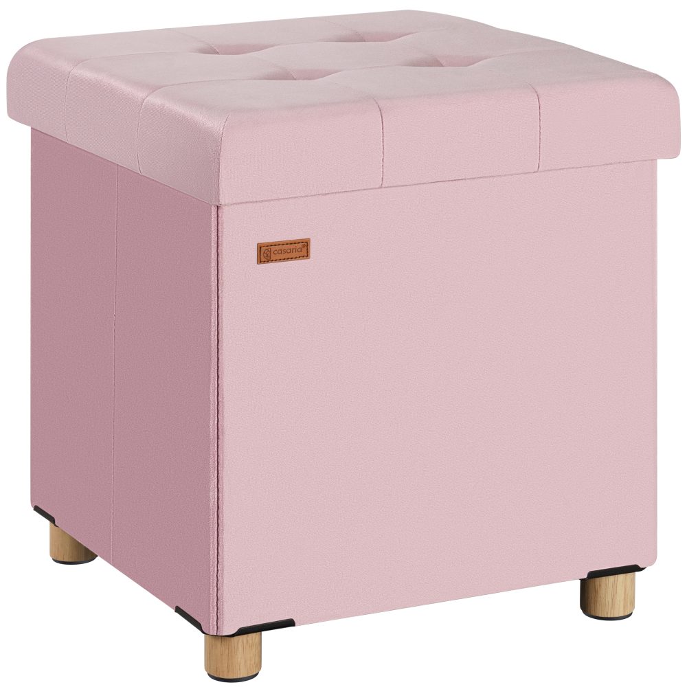 Sitzhocker Rosa Samt 42x38x38cm faltbar