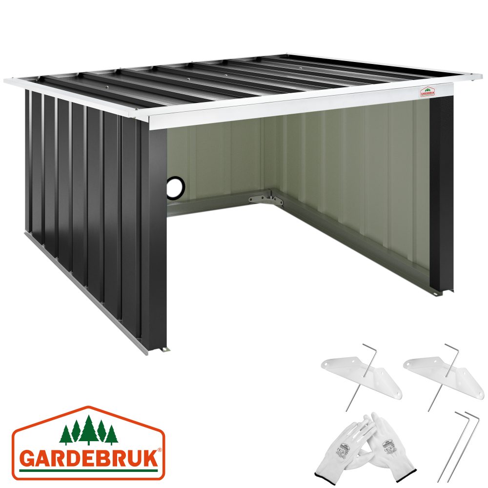 Mähroboter Garage Anthrazit Metall 89x90x54cm