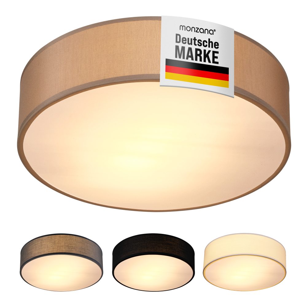 Deckenlampe Taupe Stoff Ø30cm