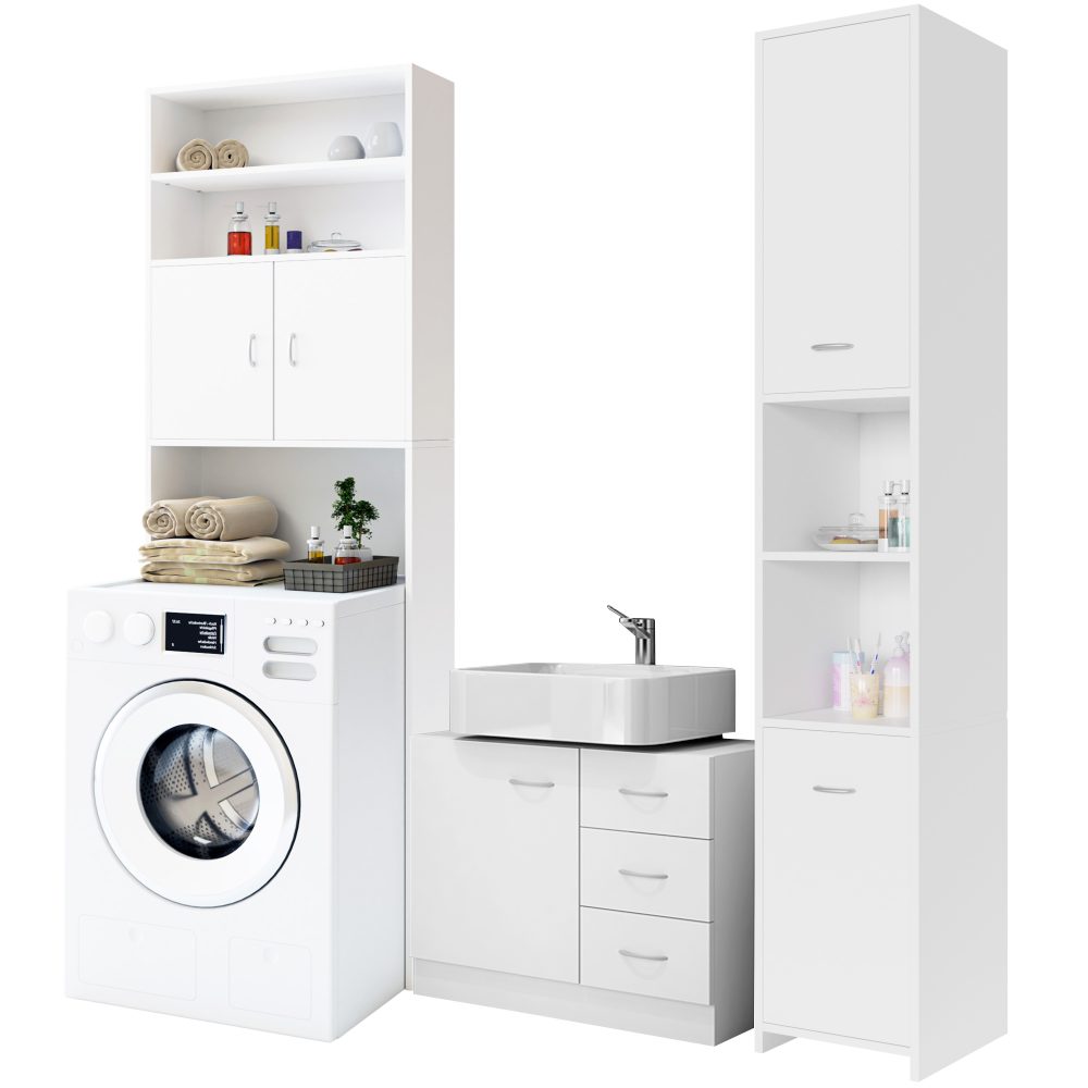 Badmöbel-Set Neapel 3-tlg Weiß