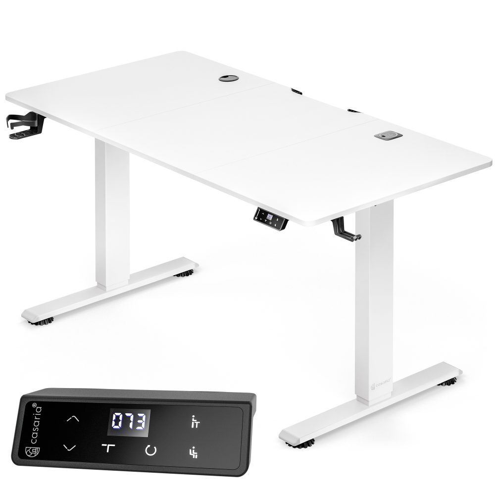 Höhenverstellbarer Schreibtisch Weiß 120x60x72-117cm