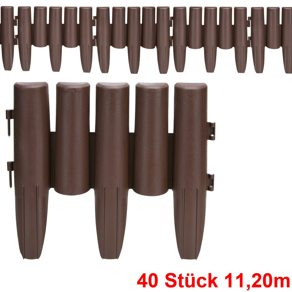 Beeteinfassung 5er-Set Braun 11,20m