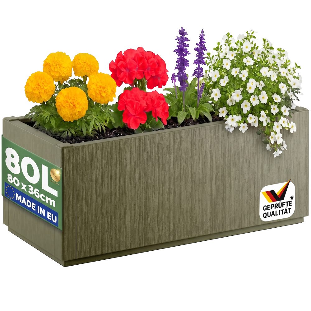 Blumentopf Ethica Olivgrün Kunststoff 80x36x36cm