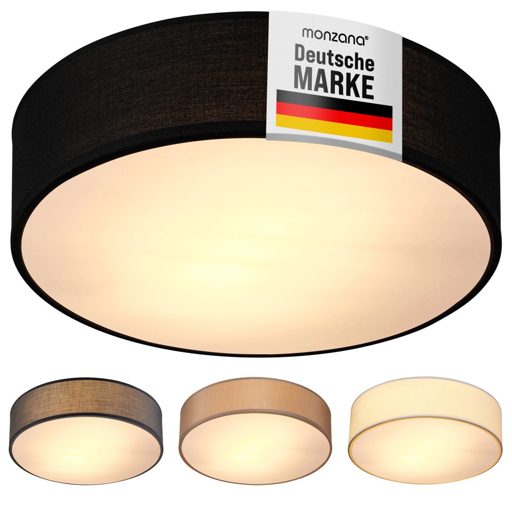 Deckenlampe Schwarz Stoff Ø38cm