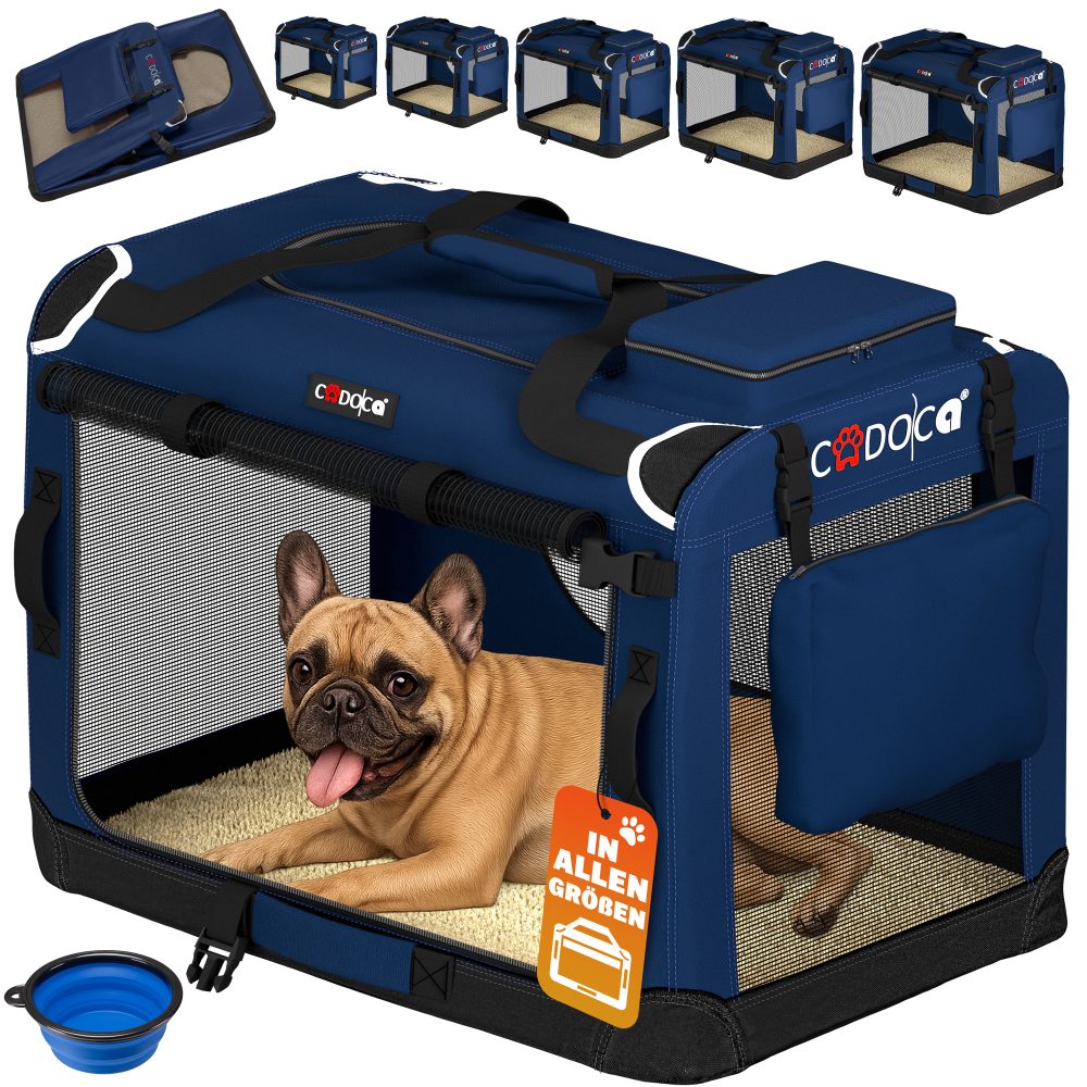 Hundebox faltbar M 60x42x44cm Blau