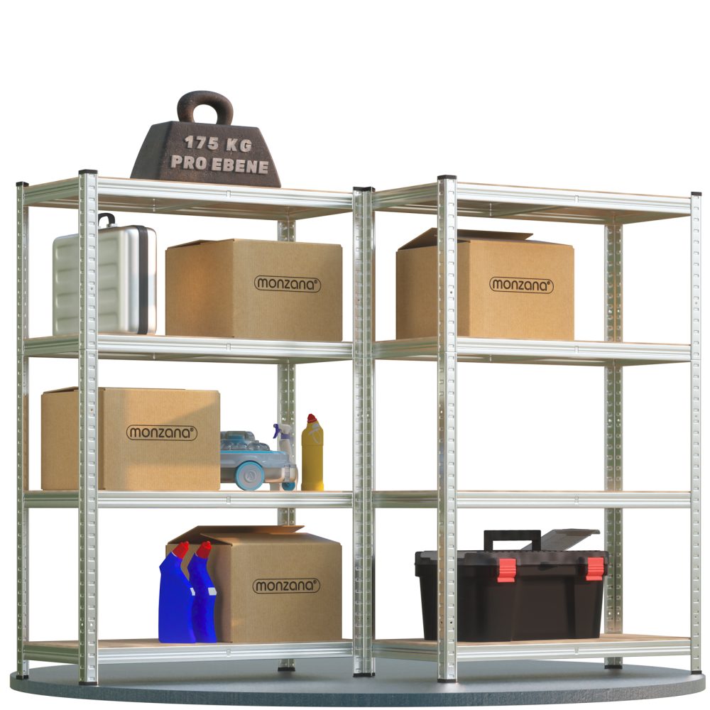 Schwerlastregal 2er-Set 160x90x40cm verzinkt 700kg