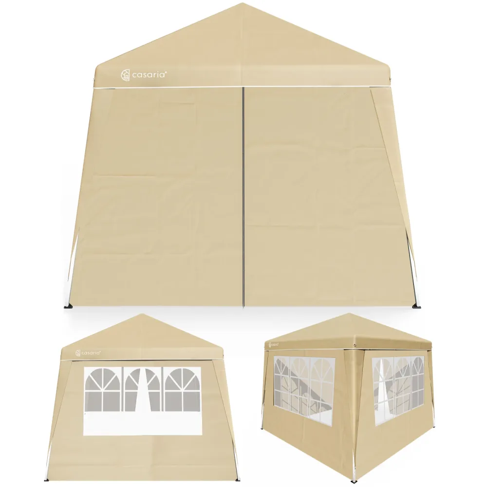 Faltpavillon Capri Beige 3x3m inkl 4 Seitenwänden UV-Schutz 50+