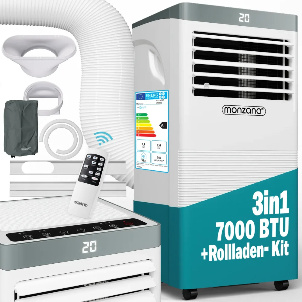 Mobile Klimaanlage MZKA780 Weiß 7000 BTU inkl Fernbedienung Touch-Display