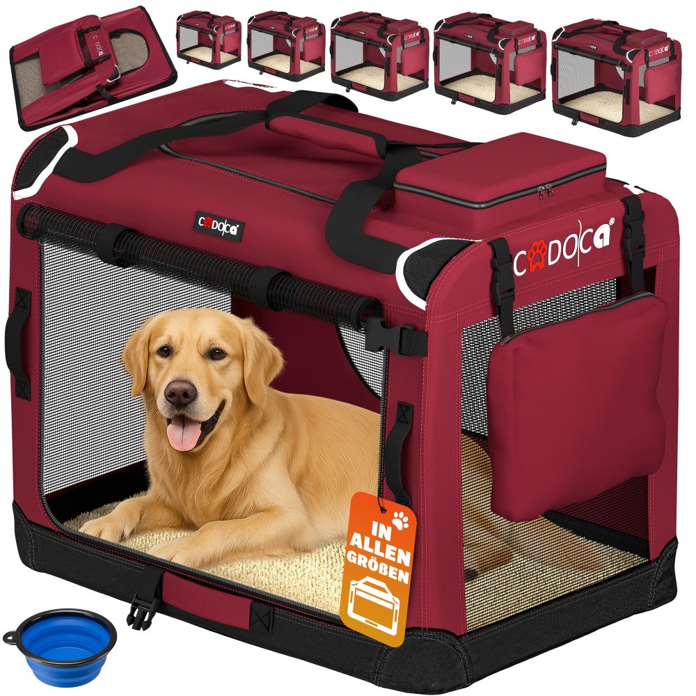 Hundebox faltbar XXXL 101x70x70cm Dunkelrot