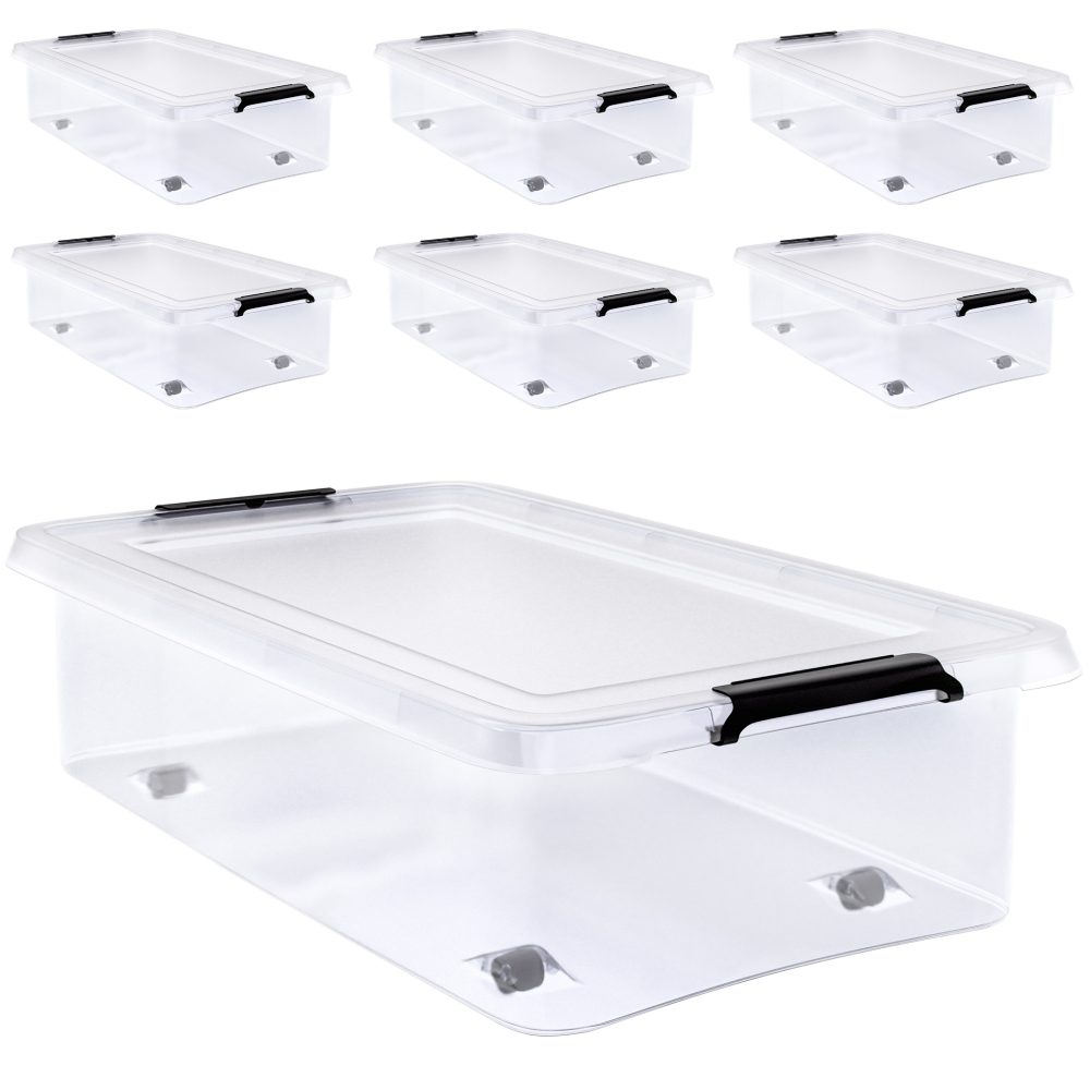 Aufbewahrungsbox 6er-Set Transparent 60x40x17cm 30L stapelbar
