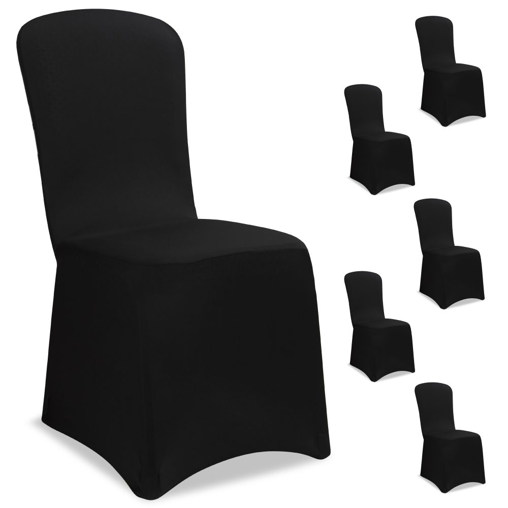 Stuhlhusse 6er-Set Schwarz OEKO-TEX®