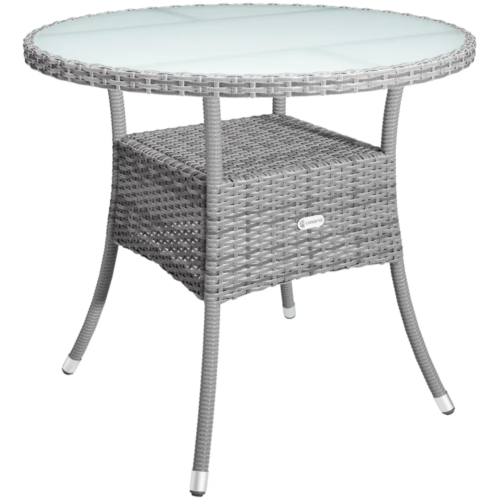 Polyrattan Tisch Grau Ø80cm