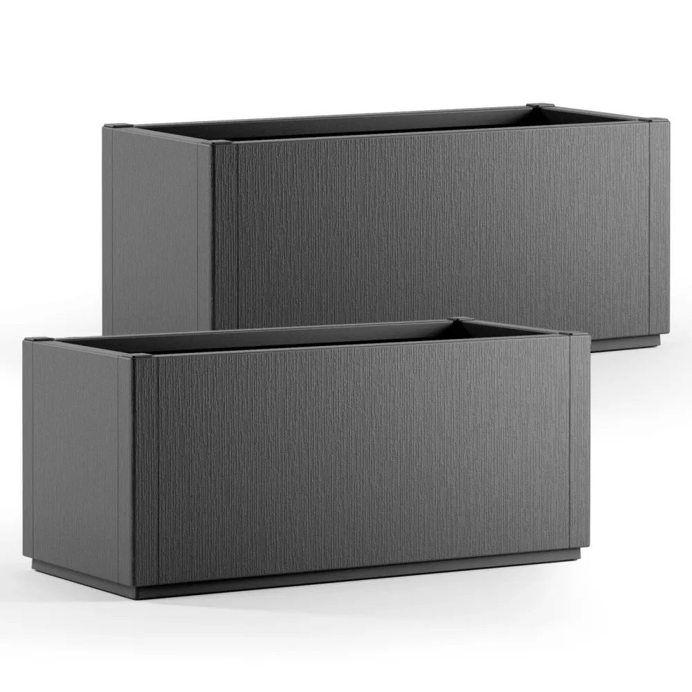 Blumentopf Ethica 2er-Set Anthrazit Kunststoff 80x36x36cm