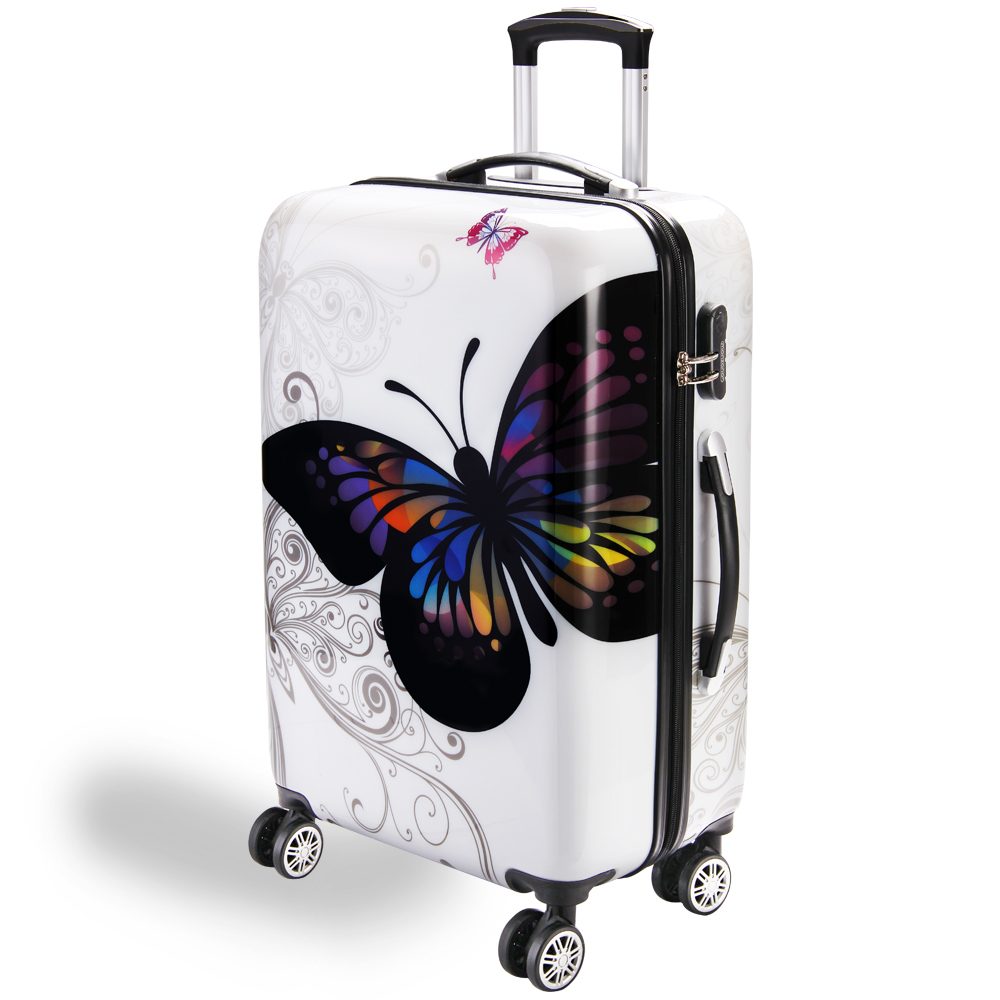 Hartschalenkoffer Rollen 360º Reisekoffer Butterfly Polycarbonat 66L