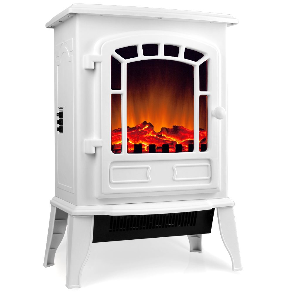 Elektrischer Kamin Weiß 2000W mit Heizung