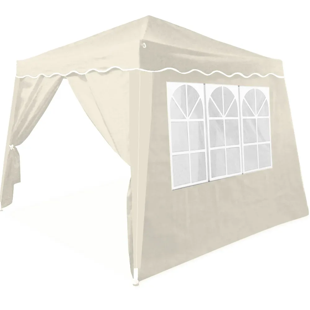 Faltpavillon Capri Beige 3x3m inkl 2 Seitenwänden UV-Schutz 50+