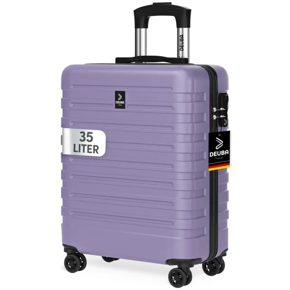 monzana® Hartschalenkoffer New York Pastelllila 35L Handgepäck Rollen 360º ABS