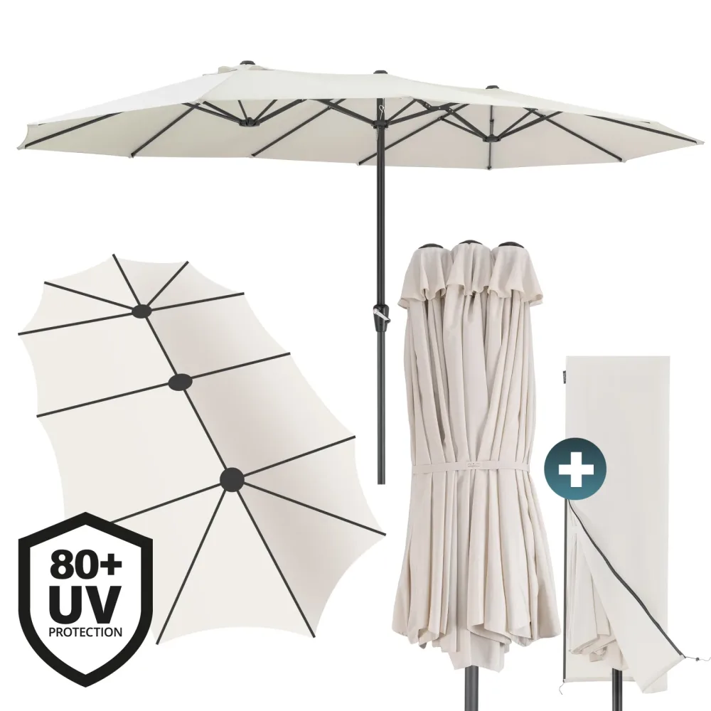 Doppelsonnenschirm Creme UV-Schutz 80+
