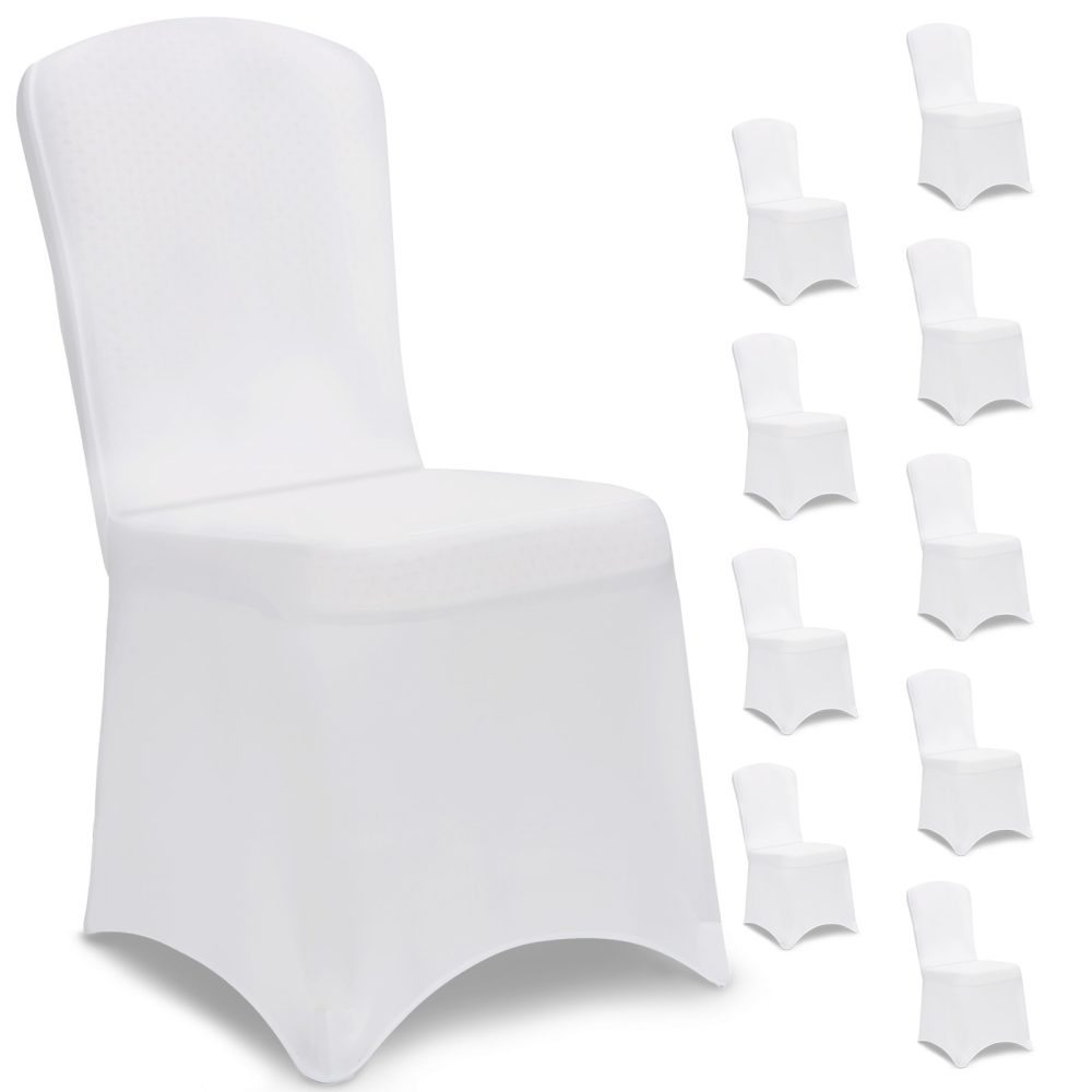 Stuhlhusse 10er-Set Weiß