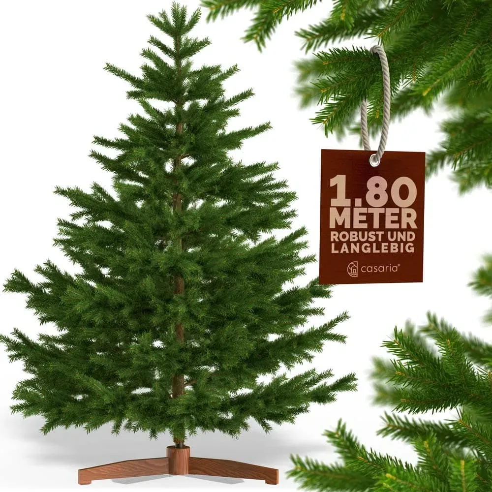 Künstlicher Weihnachtsbaum Premium 180cm PE / PVC mit Holzständer FSC®