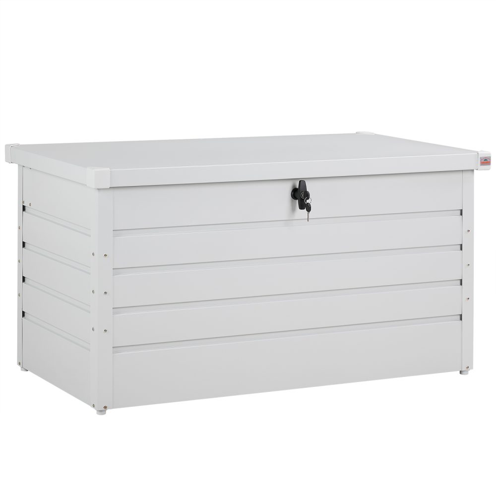 Gartenbox Metall 385L Hellgrau wasserdicht abschließbar
