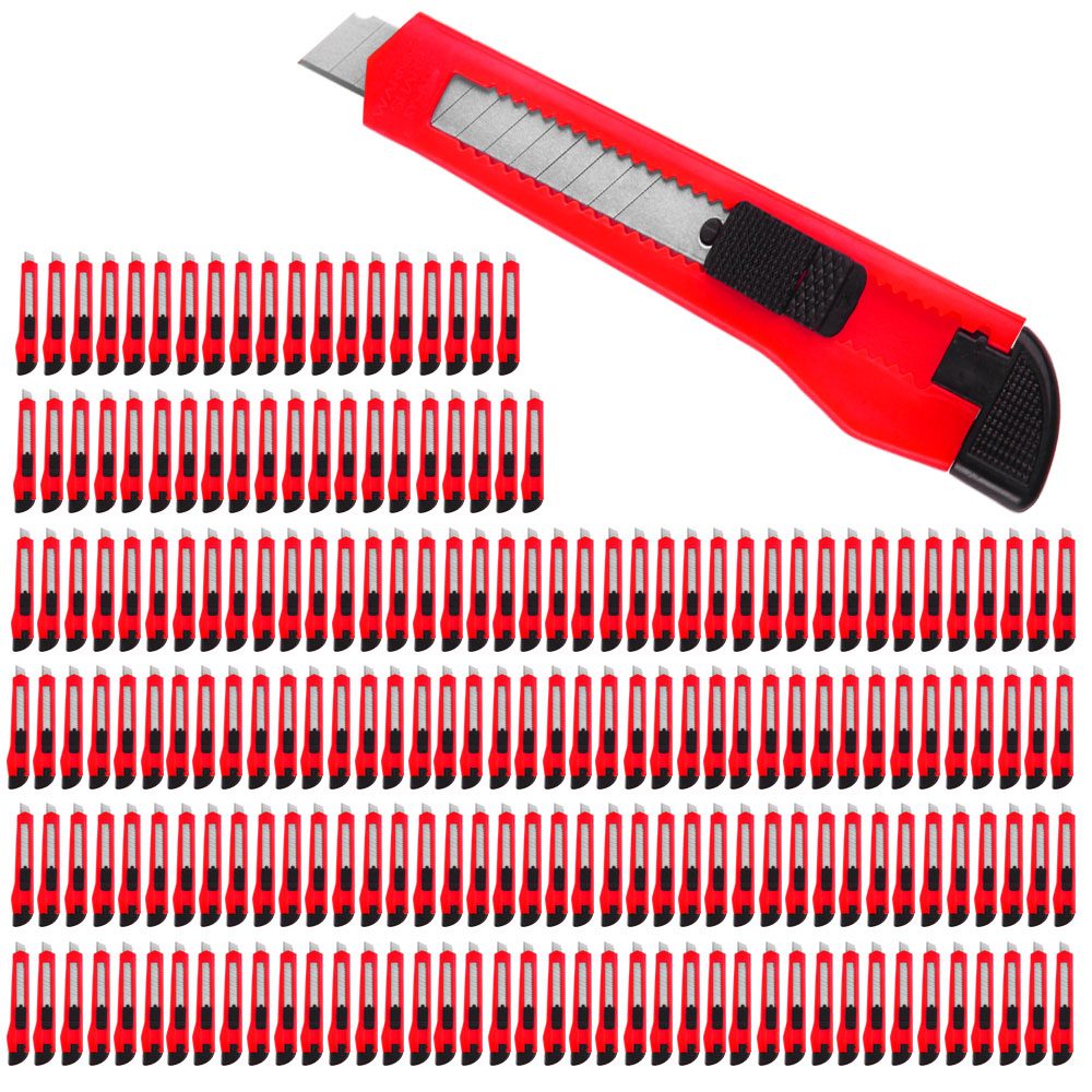 Cuttermesser 200er-Set Rot mit Abbrechklingen