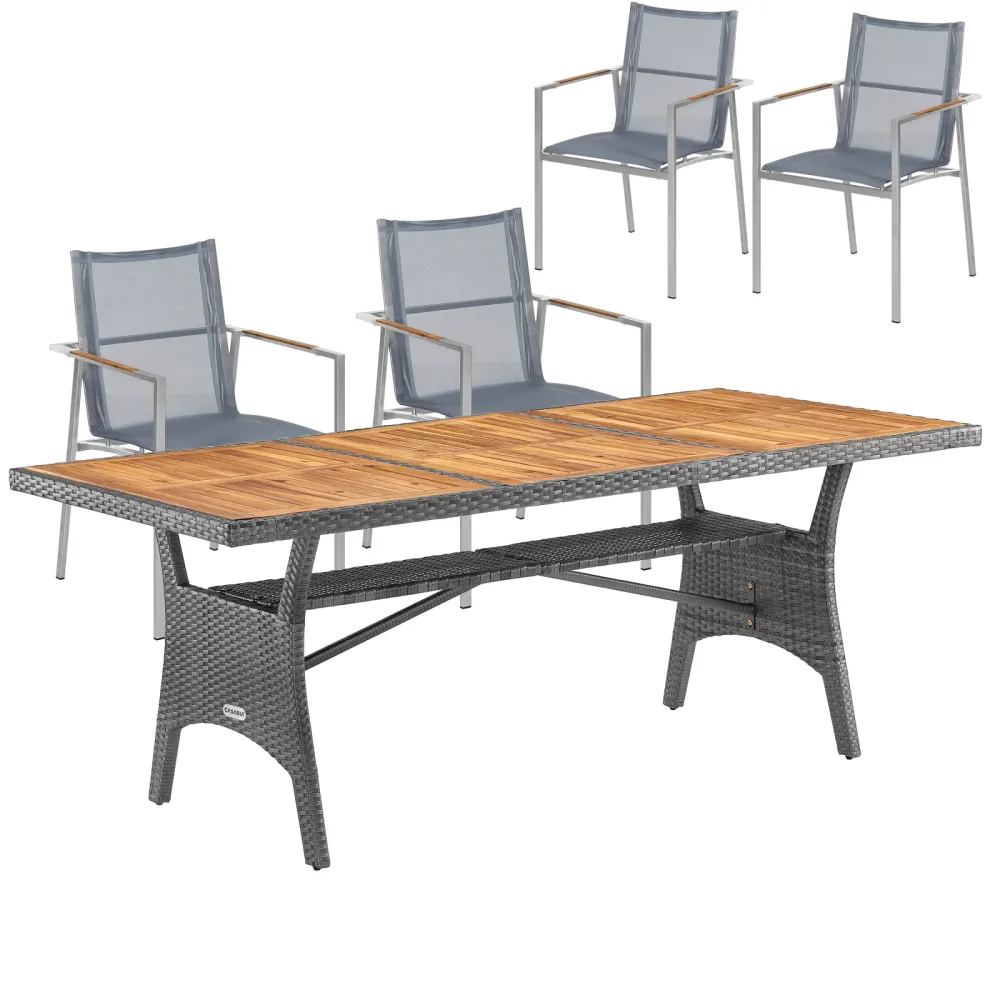 Garten-Sitzgruppe 5-tlg Akazienholz FSC®-zertifiziert
