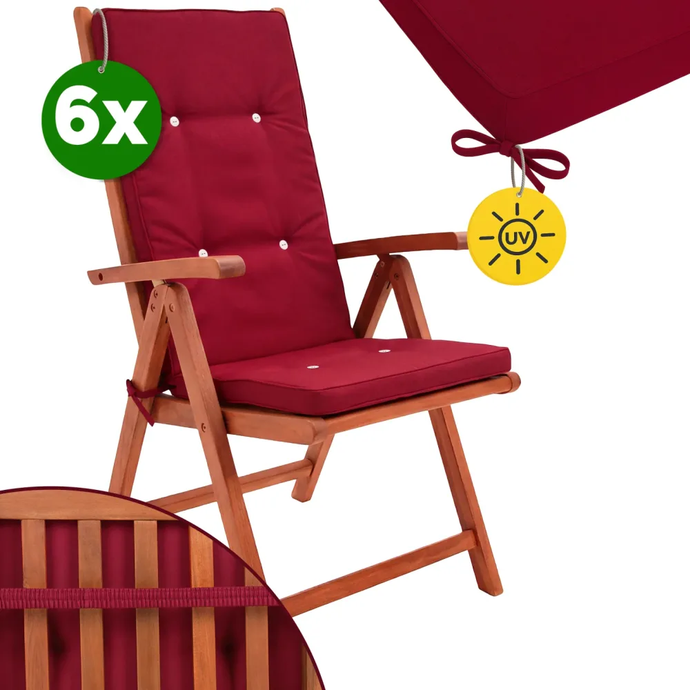 Stuhlauflage 6er-Set Rot für Hochlehner Vanamo