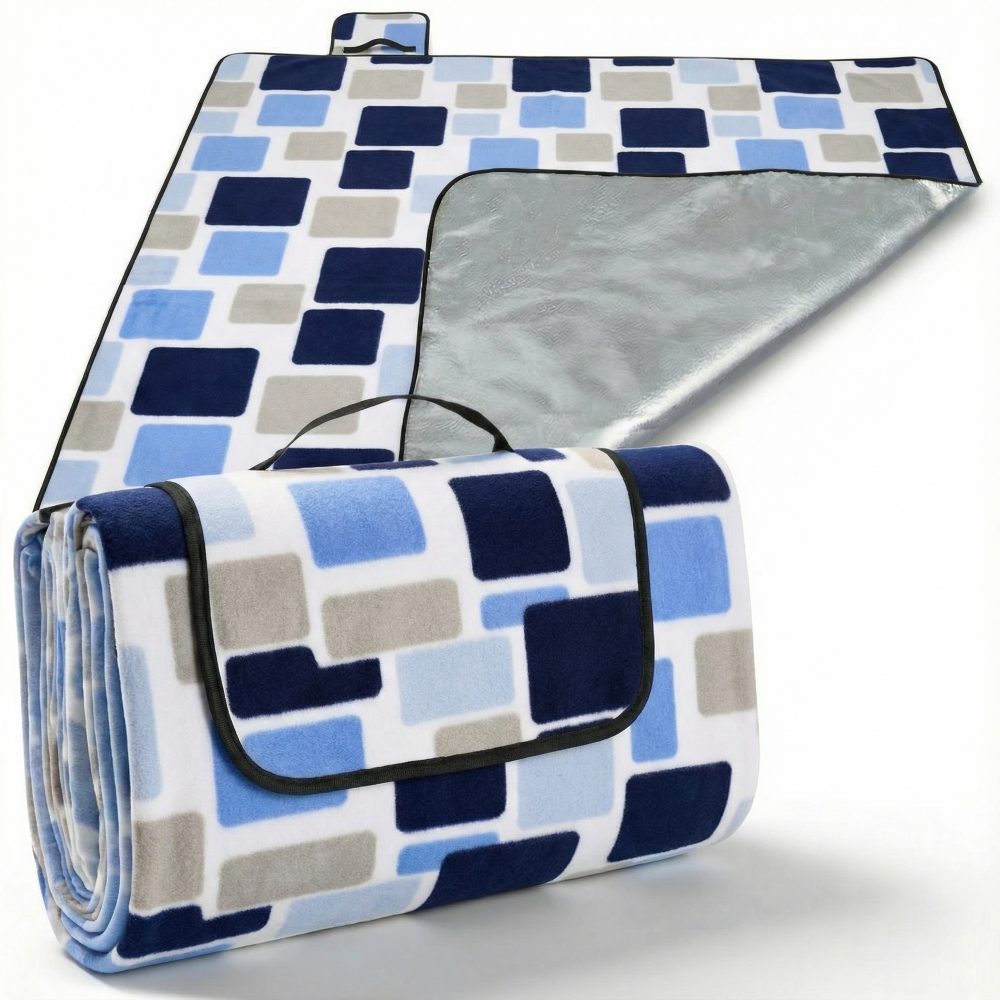 Picknickdecke Quadrate/Blau 2x2m