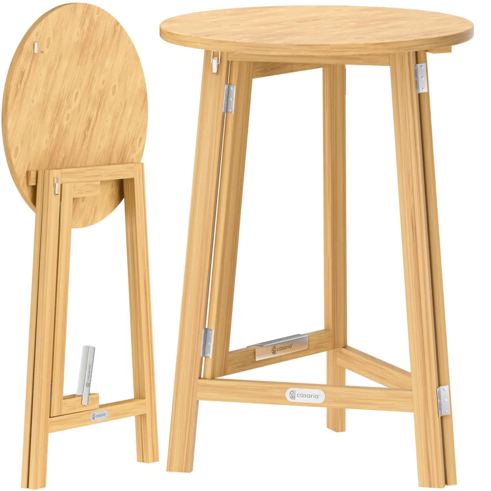 Stehtisch klappbar platzsparend Massivholz Ø78cm 111cm stabiler Stand