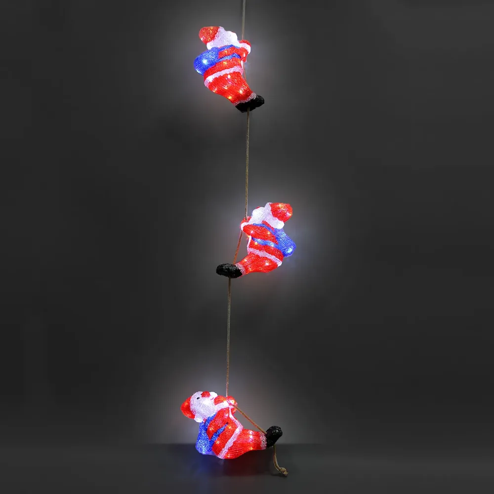 LED Acryl Figur Weihnachtsmann Trio